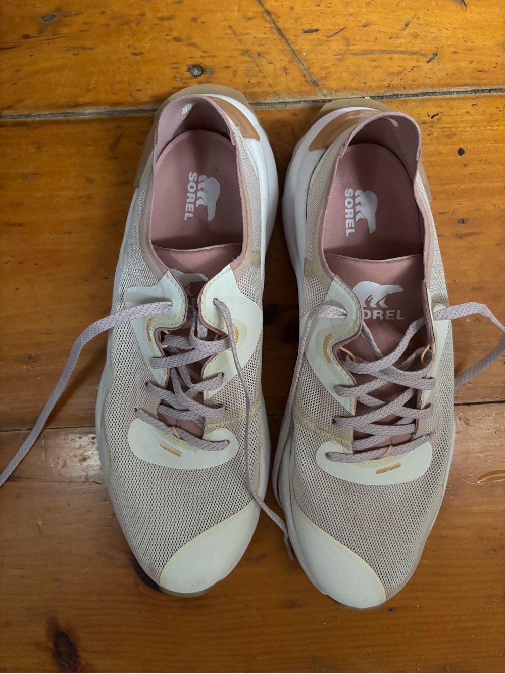Sorel Women's Pink and Cream Athletic Sneakers - Picture 3 of 6